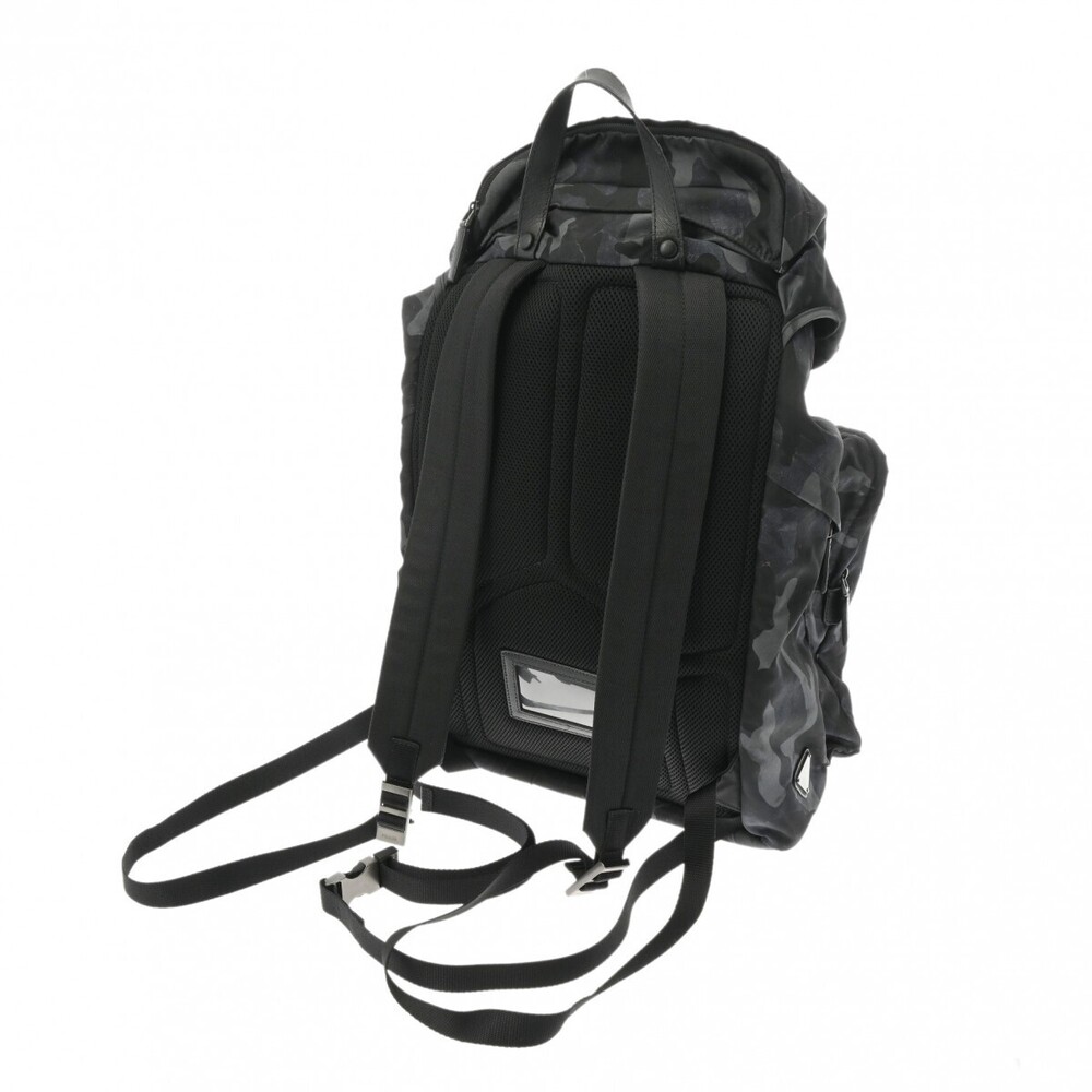 Prada Black Navy Camouflage Blue Nylon Daypack Backpack